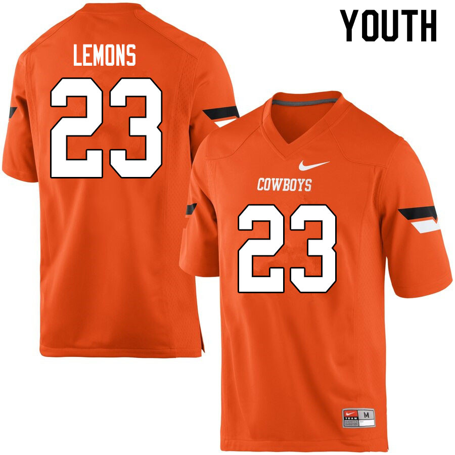 Youth #23 Gabe Lemons Oklahoma State Cowboys College Football Jerseys Sale-Orange